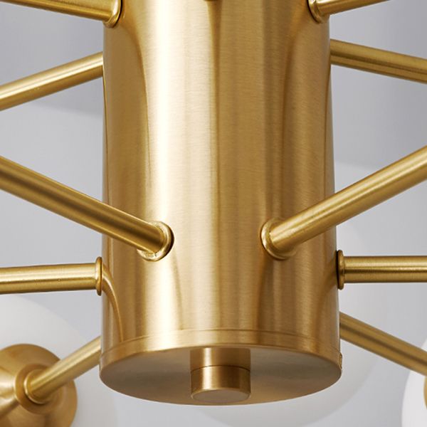 Modern Simplicity Chandelier Light Opal Glass Shade Living Room Lighting Fixture