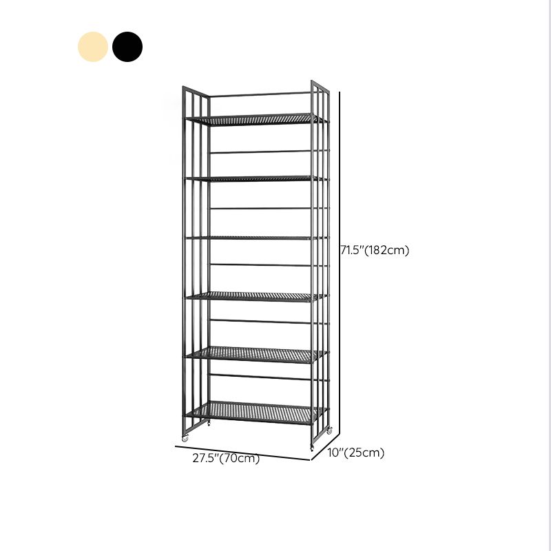 Glam Antique Finish Shelf Bookcase Metal Frame Bookshelf with Rectangular Shelves