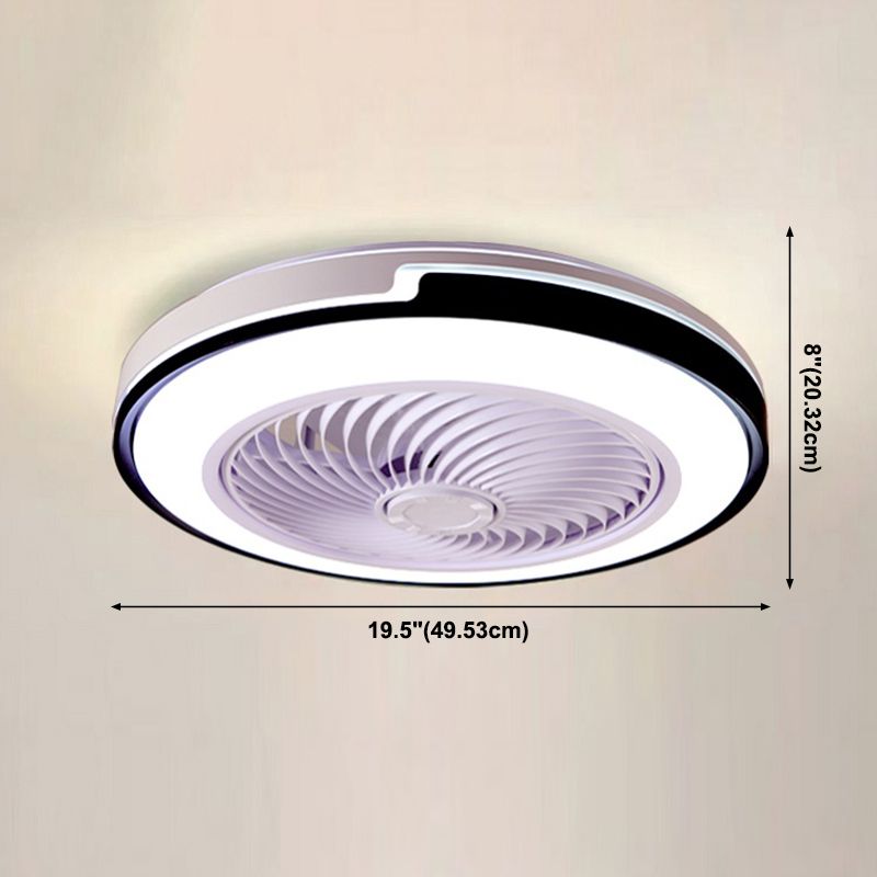 Runde Lüfterlampe Minimalistische Acrylschlafzimmer-LED-Halbflush-Deckenleuchte