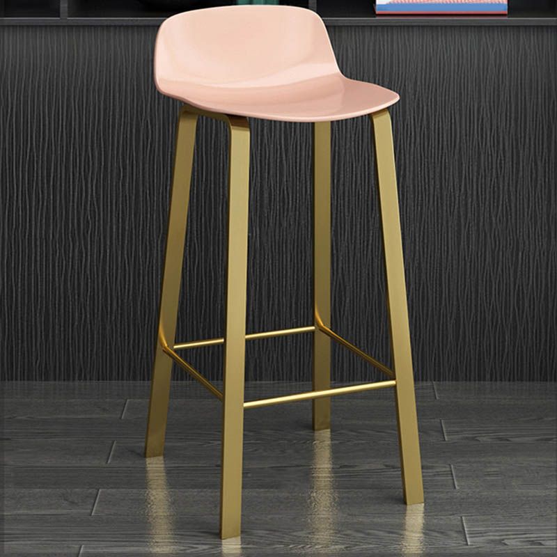 Contemporary Indoor Low Back Armless Bar Stools with Metal Legs