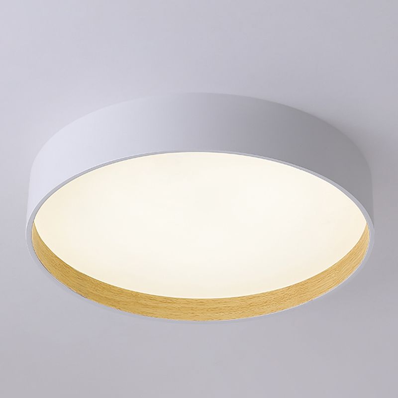 Round Shape LED Ceiling Lamp Modern Simple Style Iron 1 Light Flush Mount for Bedroom
