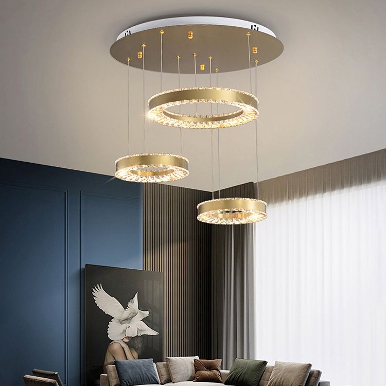 Moderno lampadario a pendente a led in stile lussuoso illuminazione lampadario cristallino