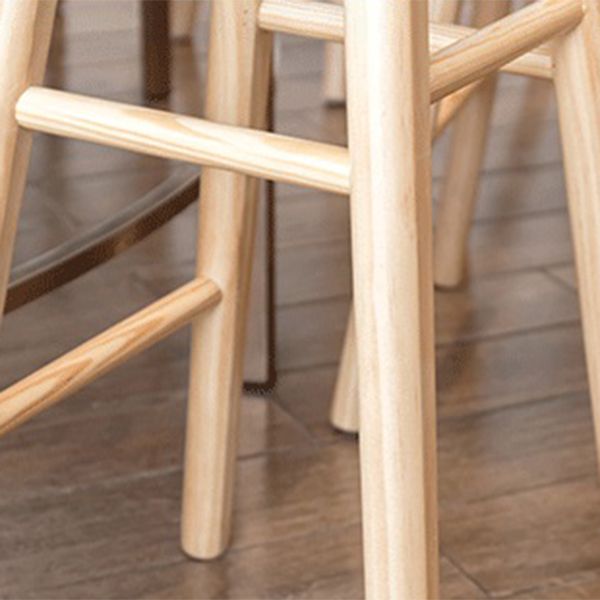 Modern Saddle Seat Counter Stool Solid Wood Armless Bar Stool