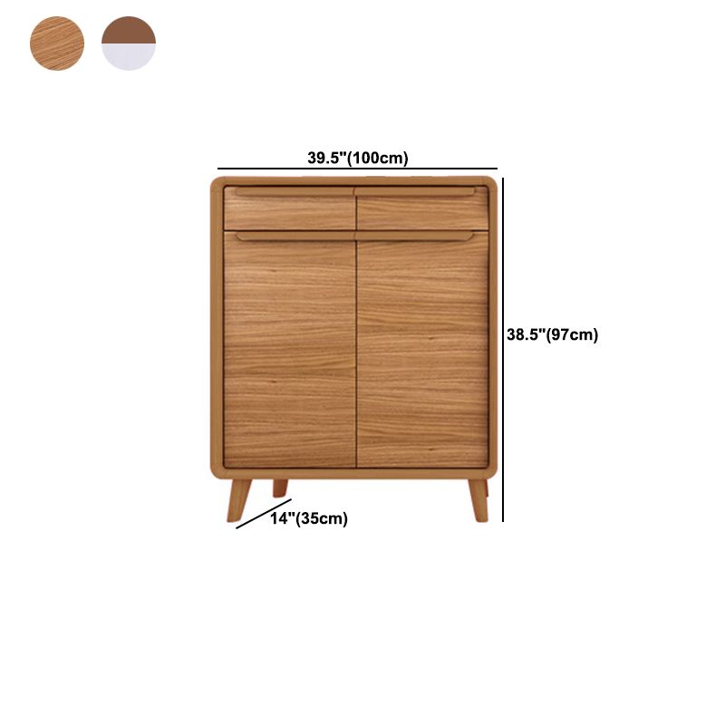 Modern Rectangle Wood Side Cabinet Bar Pulls Cabinet With Doors