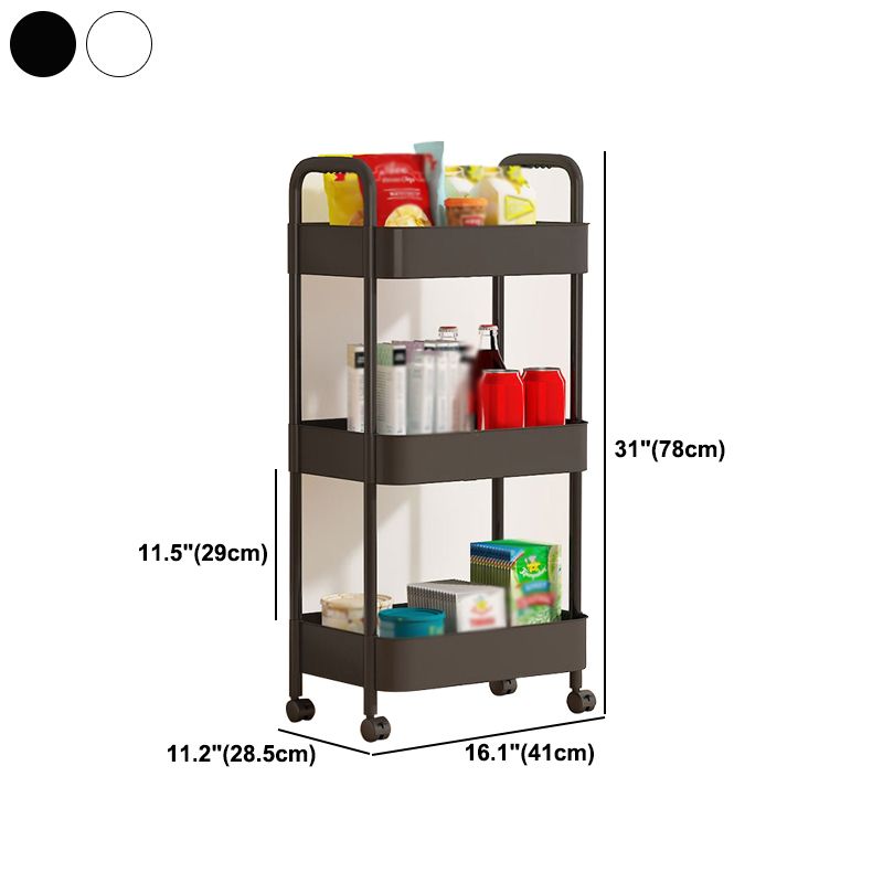 Metal Frame Open Etagere Bookshelf Contemporary Vertical Bookcase with Caster Wheels