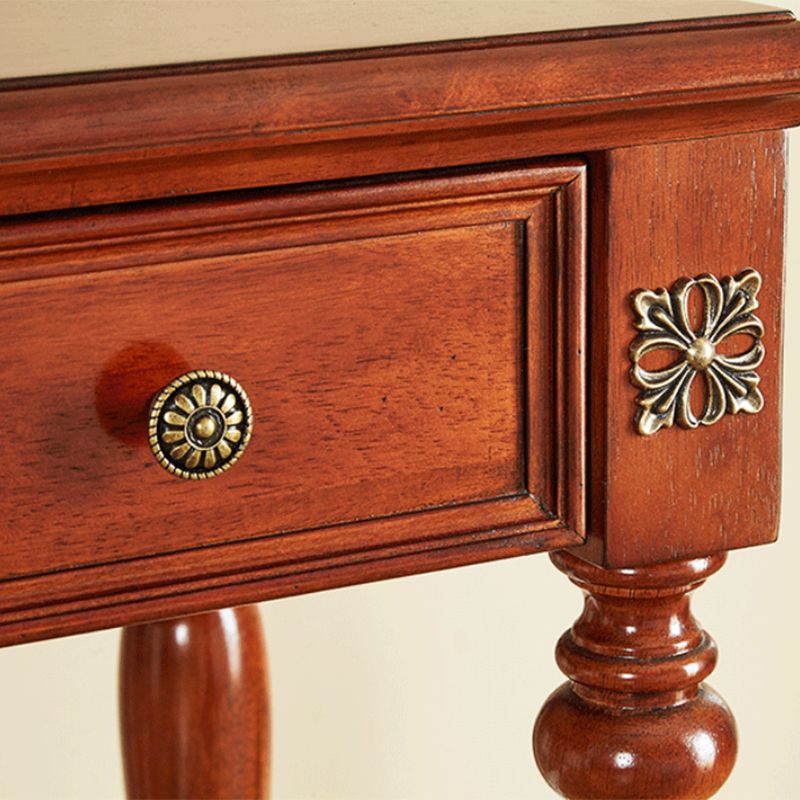 Traditional Wooden Makeup Vanity Desk Table in Brown and White for Bedroom