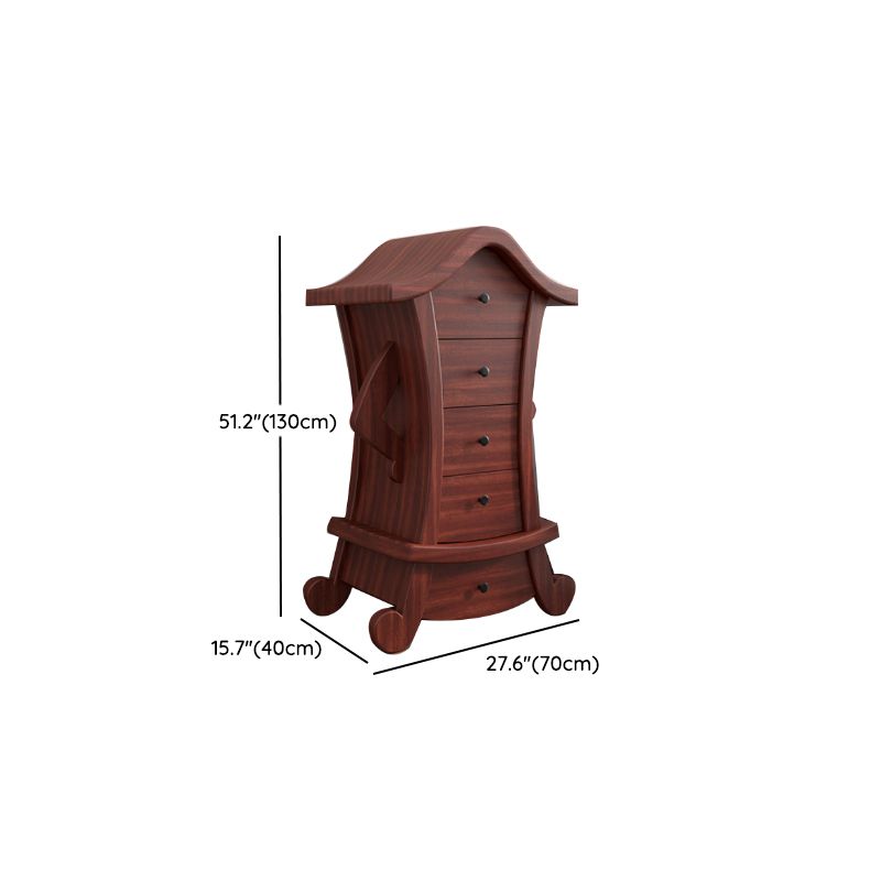 Contemporary Vertical Lingerie Chest Wood Storage Bachelor Chest for Home