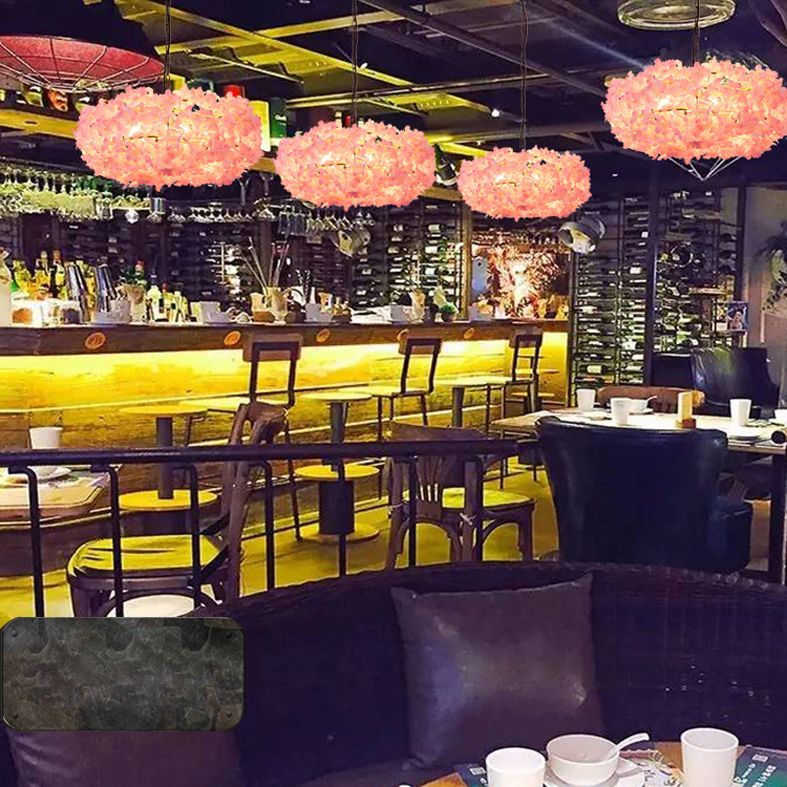 3-lichts moderne stijl bloemen hangen licht roze creatieve verlichting hanger voor coffeeshop