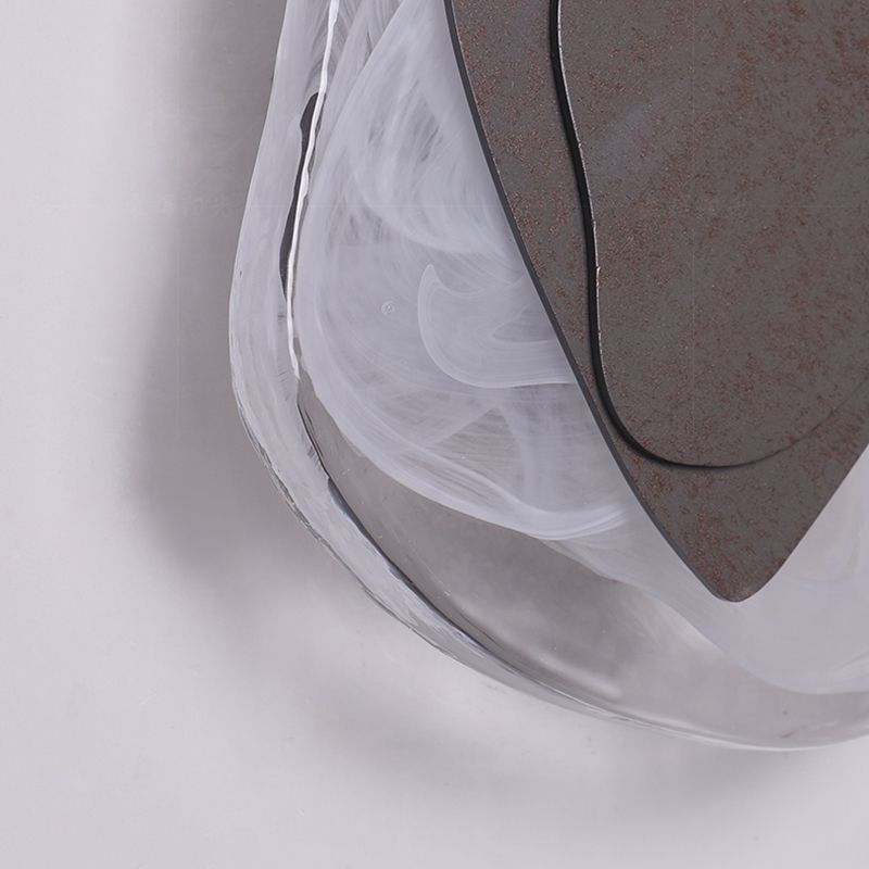 Illuminazione a parete di vetro contemporanea a 1 luce geometrica di sconde per soggiorno