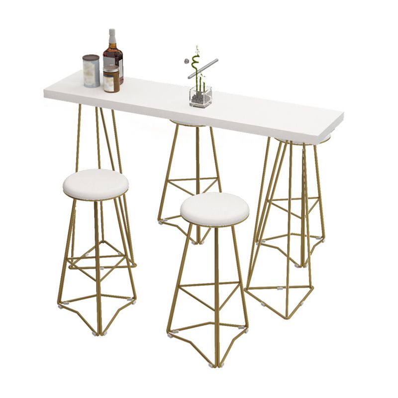 Traditional Luxury Bar Table Set 1/3/5 Pieces Counter Set with Metal Base