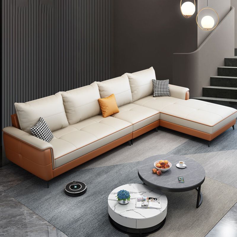 Quadratarm Kissen Rücken entfernbarer Kissen 4-Sitz-L-Form-Sofa