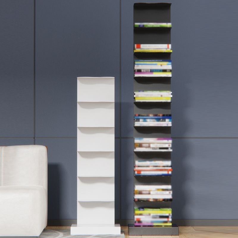 White and Black Corner Bookshelf Closed Back Contemporary Iron Bookshelf