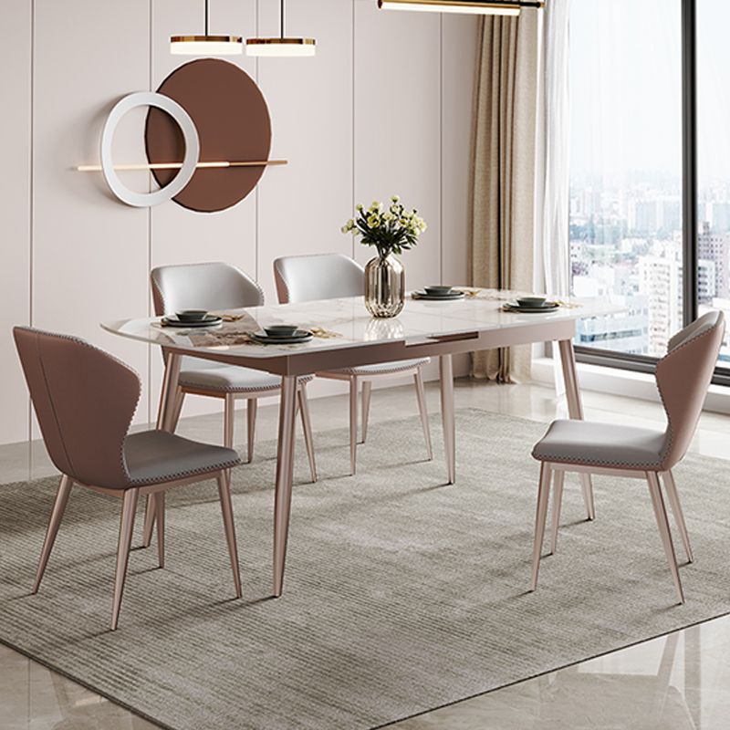 Extendable Dining Table Rectangle Modern Dining Table for Dining Room