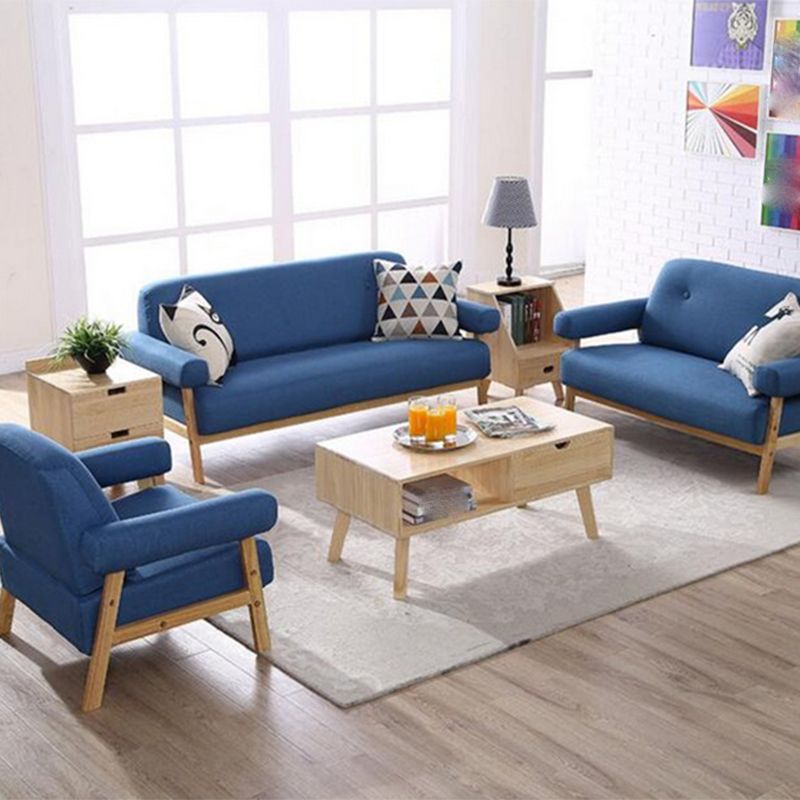 Standard Pillow Top Arm Sofa Linen Contemporary Sofa for Living Room
