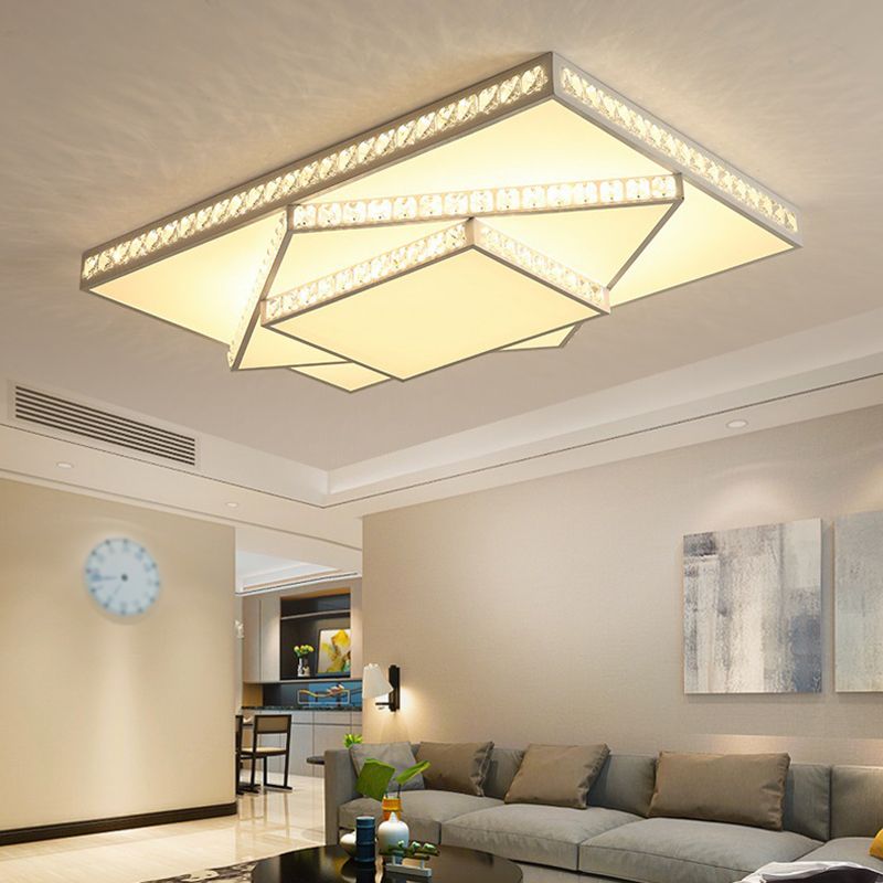 Stagger Geometric LED Ceiling Light in Modern Creative Style Crystal Flush Mount with Acrylic Shade