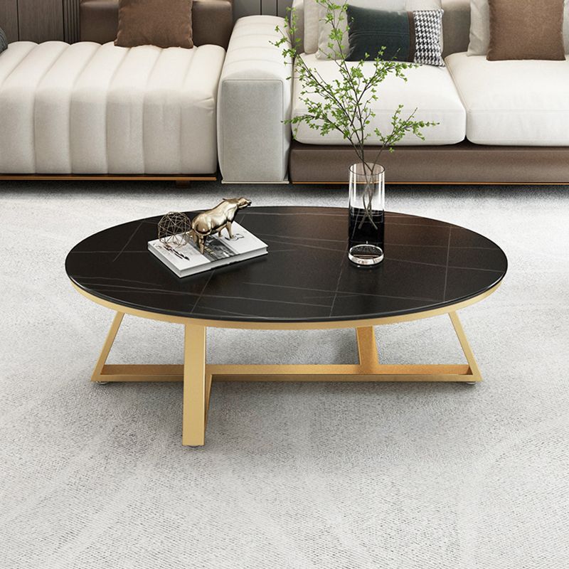 Cross Legs Coffee Table Slate Oval Coffee Table for Living Room