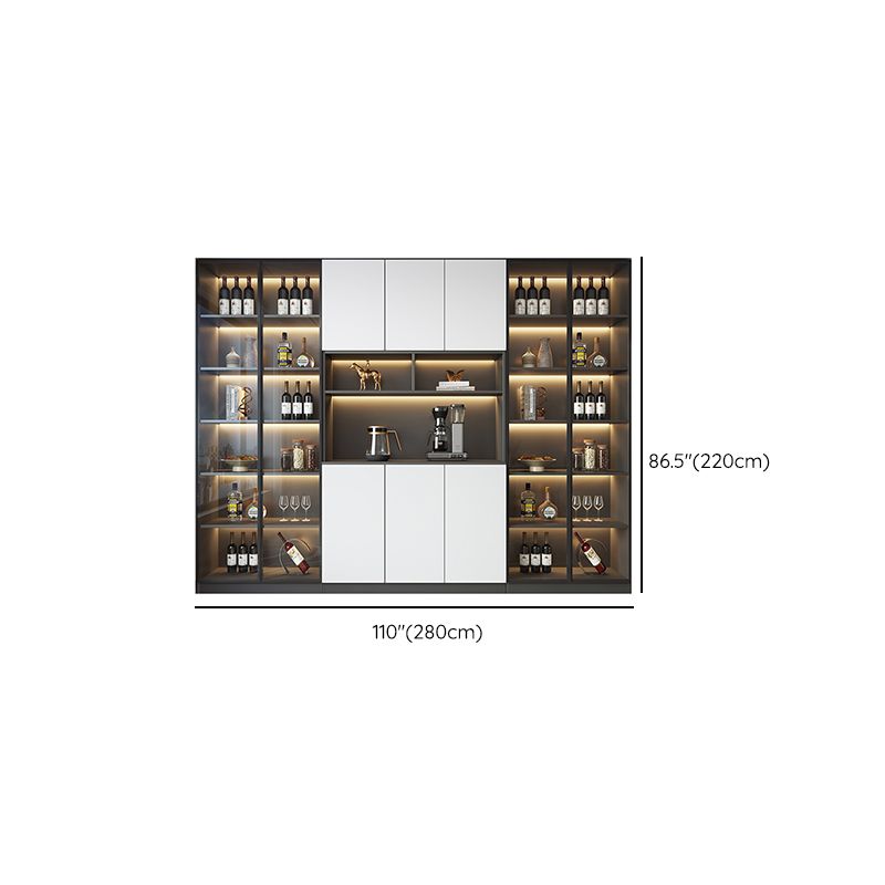 Modern Glass Adjustable Shelving Doors Wood Sideboard Cabinet with Cabinets and Drawers