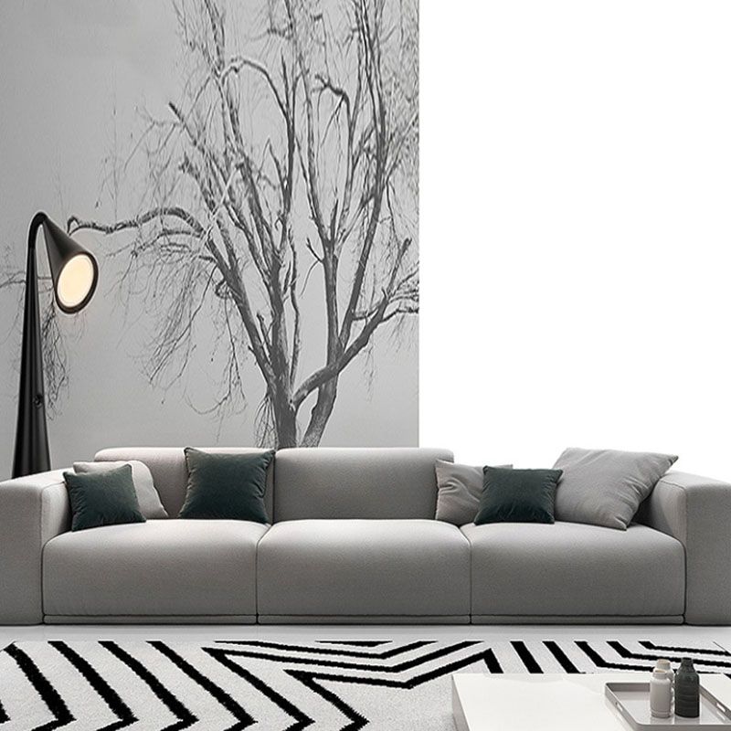 Contemporary Slipcovered Cushions Settee Cotton Pillow Top Arm Sofa