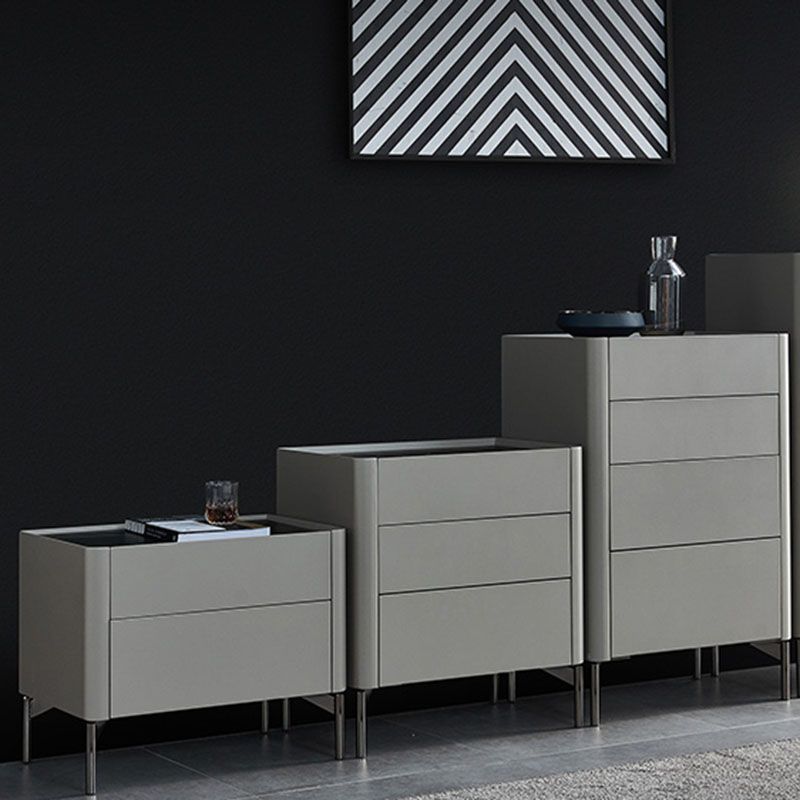 Contemporary Stone Storage Chest Vertical Bedroom Chest with Drawers