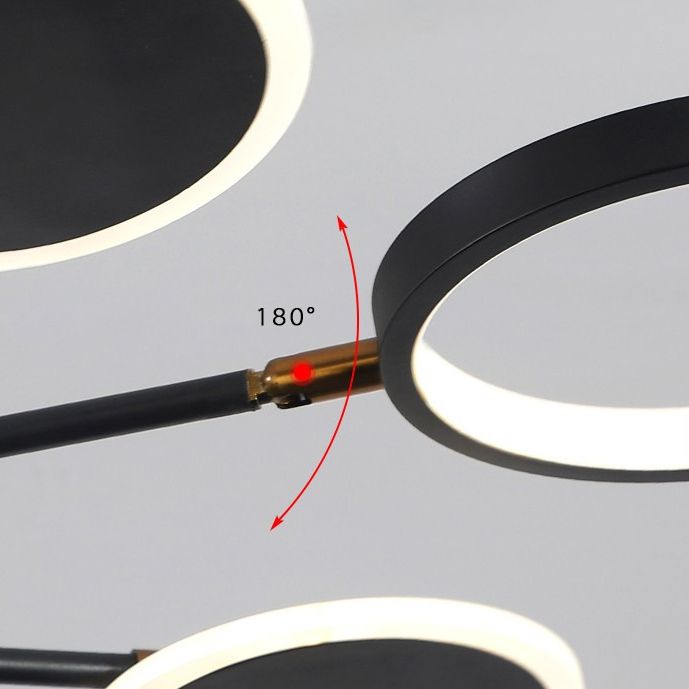 Círculos lámpara colgante de lámpara nórdica metal led techo ligero para sala de estar