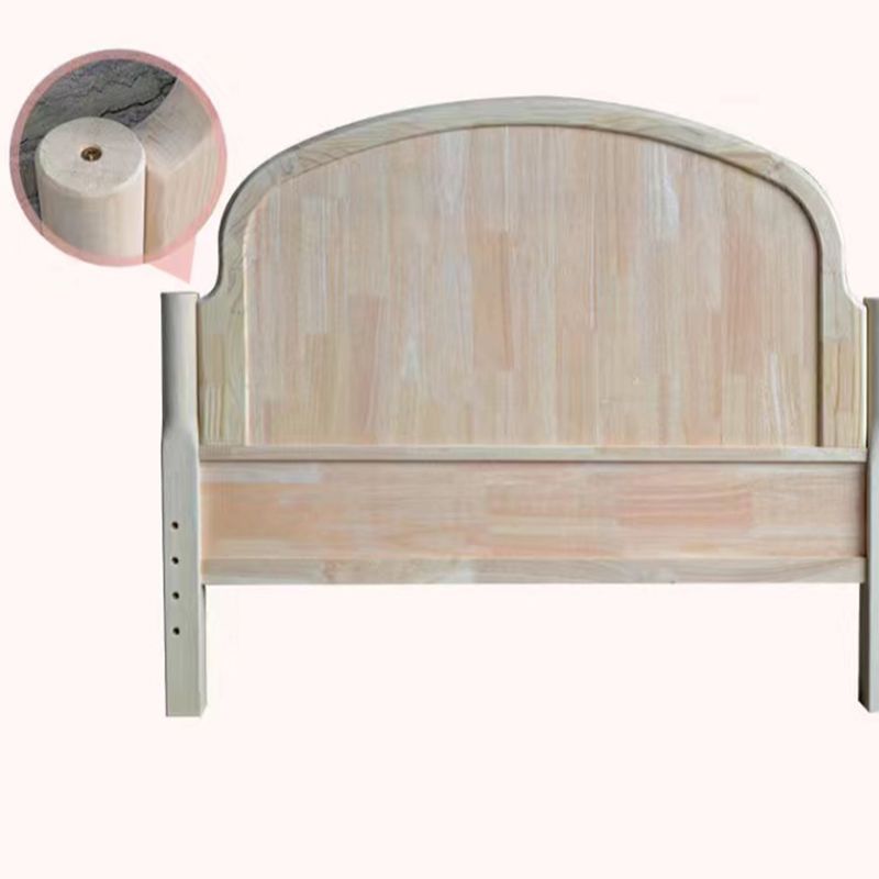 Modern Arched Panel Headboard Standard Bed with Legs in Rubberwood