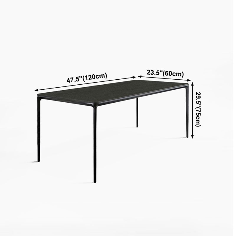 Tavolo da pranzo in pietra sinterizzato in stile industriale 4 gambe tavolo rettangolo di base per casa in nero