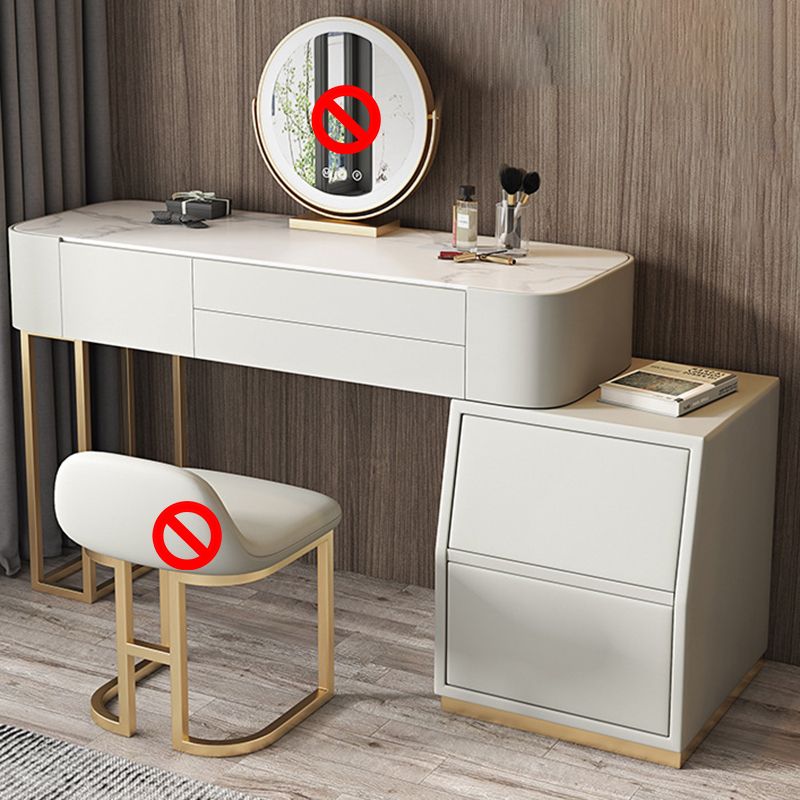 Luxurious 5 Storage Drawer Solid Wood Desk 31.5" Makeup Vanity Desk