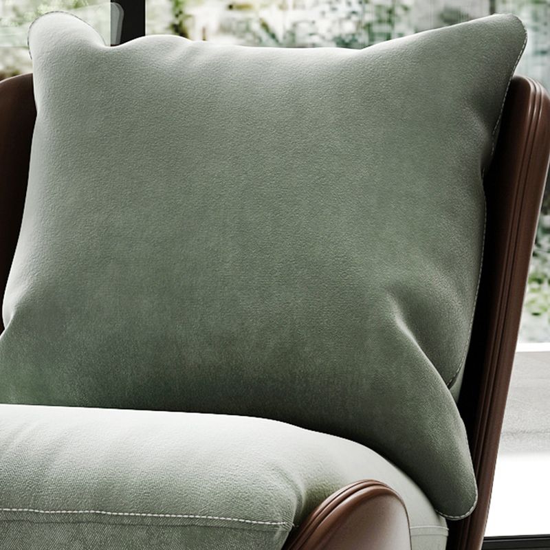 Nordic Style Armless Black Metal Upholstered Chair with Pillow Back