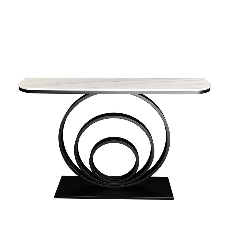31.5-inch Tall Accent Table Stone Glam Console Table with 1 Shelf