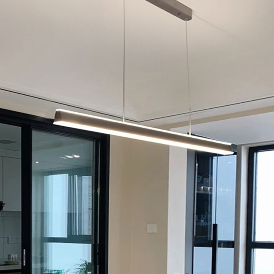 Métal Metal Island Light Strip 2 lumières Pendentif Island LED pour salle à manger