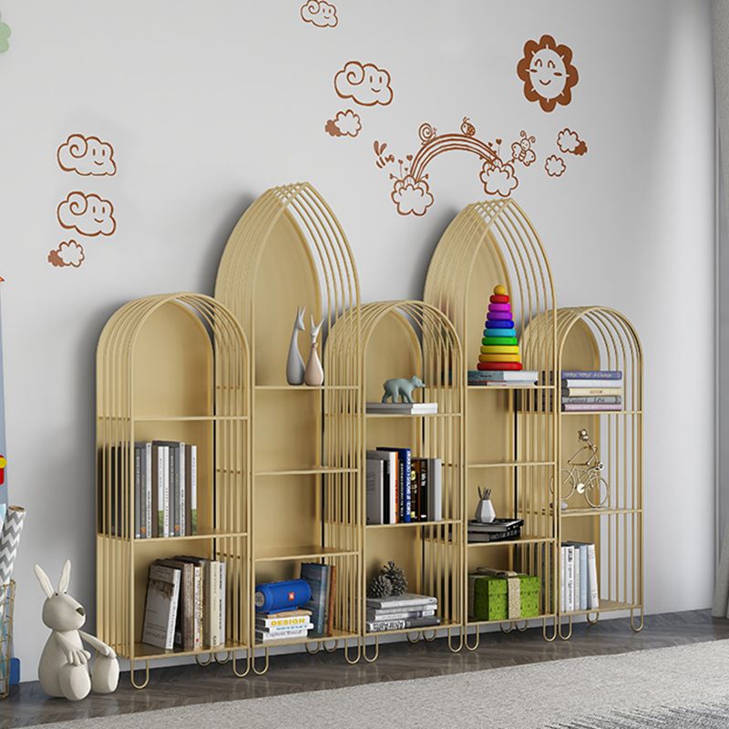 Modern Style Standard Bookshelf Closed Back Metal Bookcase for Home