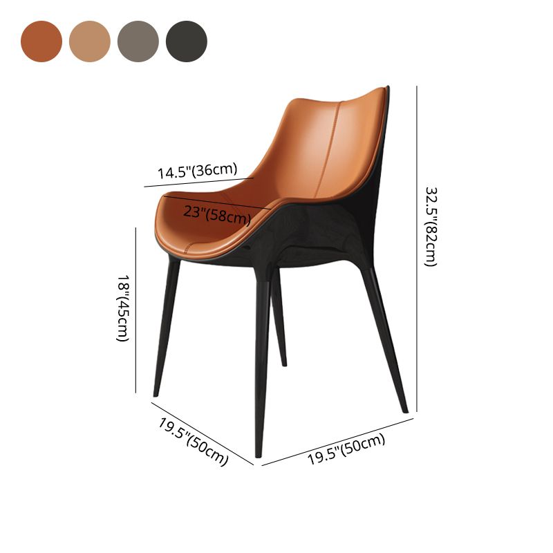 Sillas de comedor estilo moderno Sillas auxiliares con brazo de cocina y patas de metal