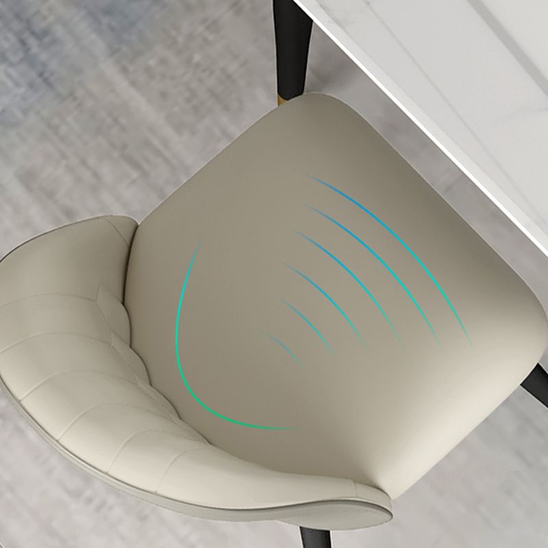 Modern 1/5/6/7 Pieces Dining Set Sintered Stone Dining Table Set with Leather Chairs