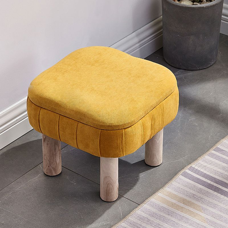 Solid Color Fabric Standard Stool Modern Simple Unique Shape Upholstered Footstool