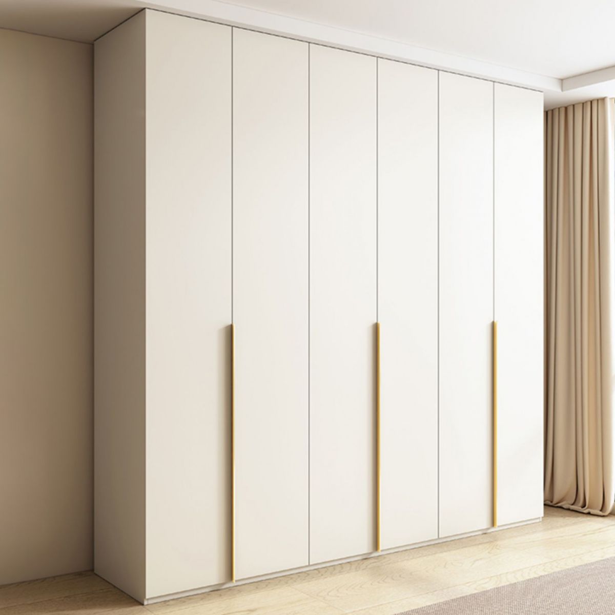 Modern Artificial Wood Wardrobe Freestanding Wardrobe in White