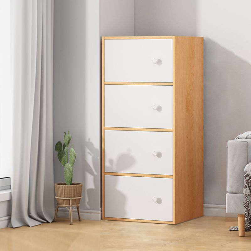 Minimalist Wooden Accent Cabinet Rectangle Storage Cabinet with Drawer