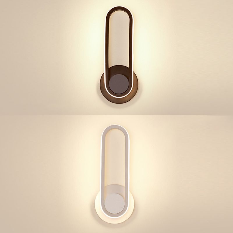 Modern Creative LED Rotatable Wall Lamp Wrought Iron Oblong Wall Sconce with Silicone Shade