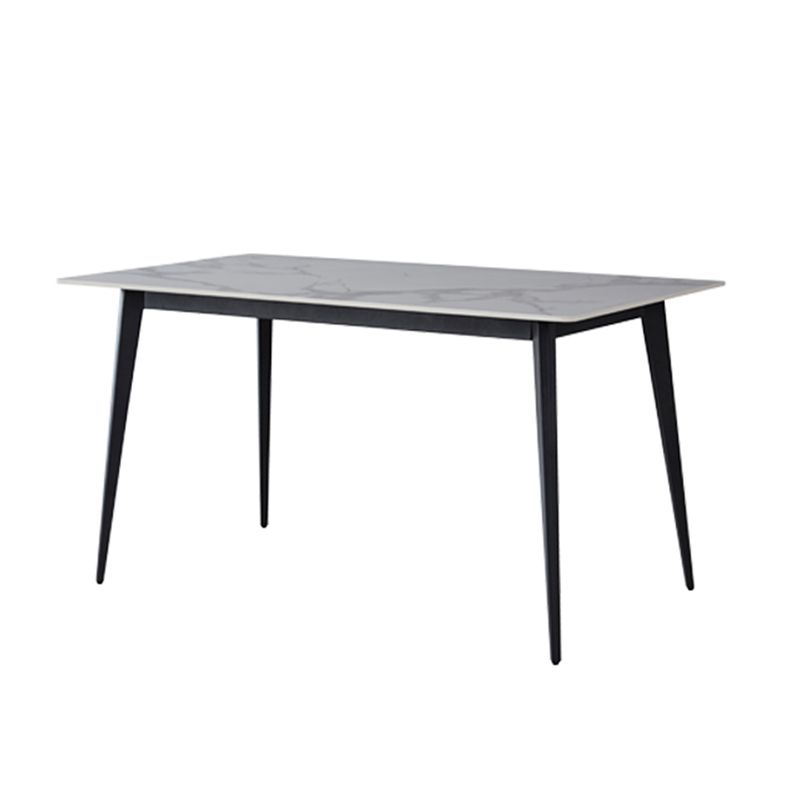 Industrial Sintered Stone 55 "breiter Esstisch Rechteckform Tabelle mit 4 Beinen Basis