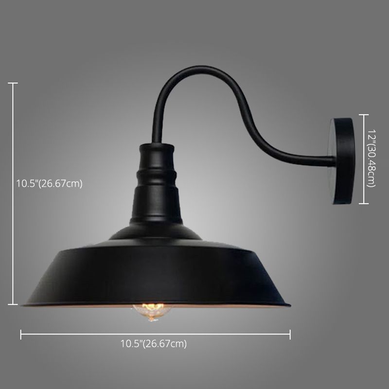 Warehouse Shade Metal Wall Light Fixture American Industrial Style 1 Light Sconces