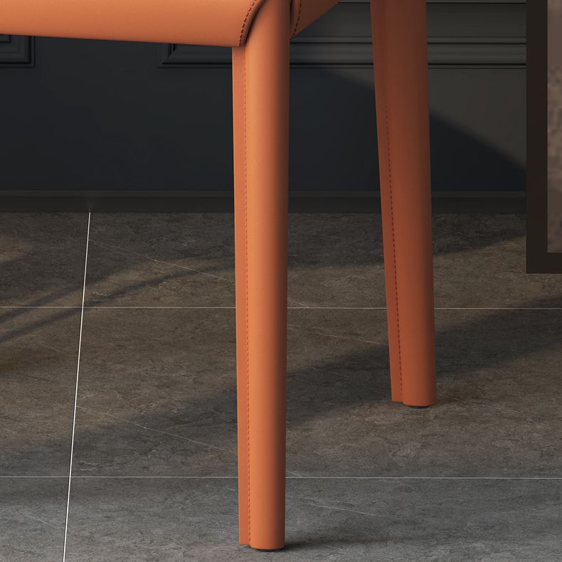Sillas de comedor de cuero estilo moderno Sillas de comedor sin brazos con respaldo Windsor