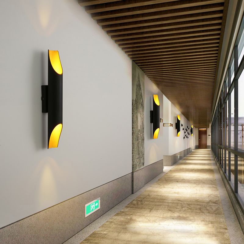 Cilindro Dormitorio Luz de luz Luz de luz Metal Simplicity Lighting Lights en dorado-negro