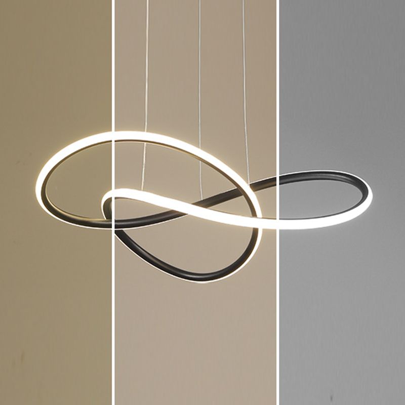 Metallkurven formen Deckenkronleuchter moderner LED -Decke Anhänger Licht für Wohnzimmer