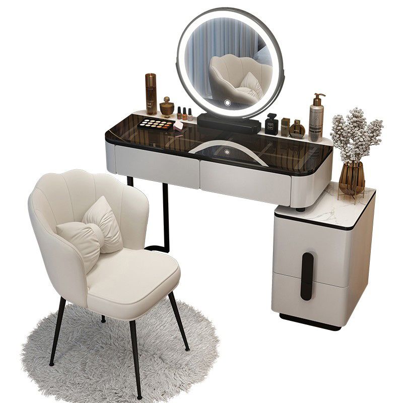 Lighted Mirror Make-up Vanity Luxurious Dressing Table Stool Set