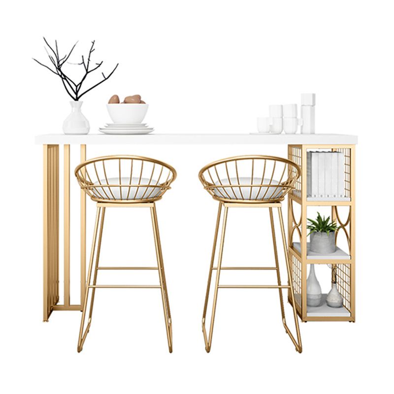 Glam Pub Table Solid Wood Bar Height Rectangle Bar Table for Indoor