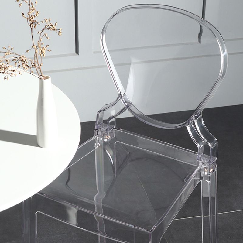 Footrest Furniture Modern Style Plastic Low Back Counter Stool with 4 Legs
