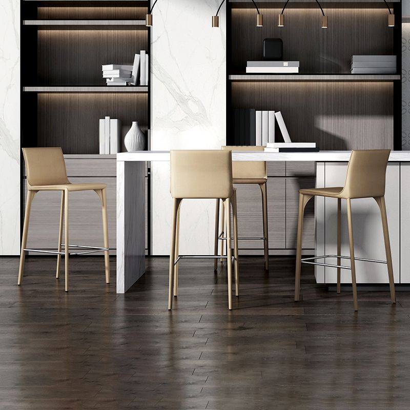 Faux Leather Upholstered Dining Stools Low Back Dining Stools