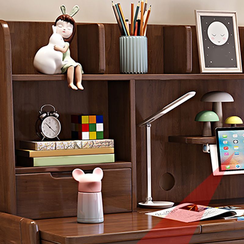 Solid Wood Kids Desk 23.62"W Child Desk Adjustable Writing Desk with Drawer
