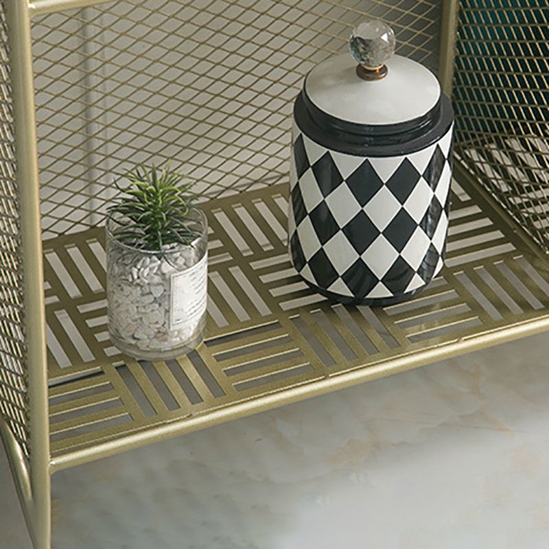 Urban Gold Bookshelf Closed Back Metal Vertical Shelf for Living Room