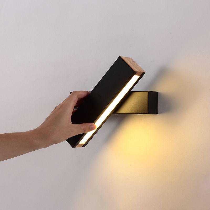 New Modern Wood Wall Lighting Fixture Adjustable Linear Wall Mount Lamp for Living Room