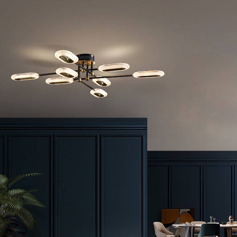New Modern Bronze Flush Mount Light Brass Sputnik Semi Flush Ceiling Lights